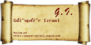 Gáspár Izrael névjegykártya